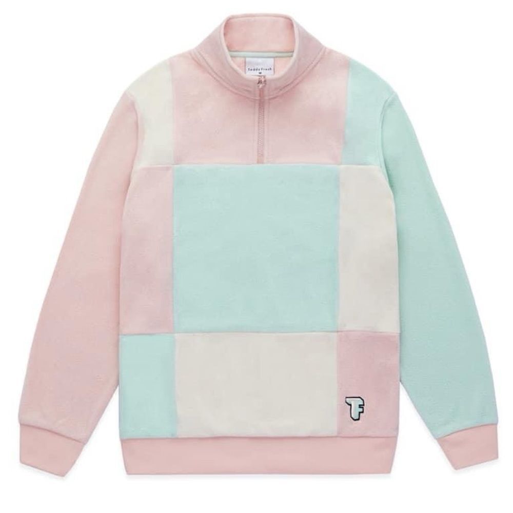 Teddy Fresh size 2XL the polar colorblock quarter zip fleece pullover sweatshirt